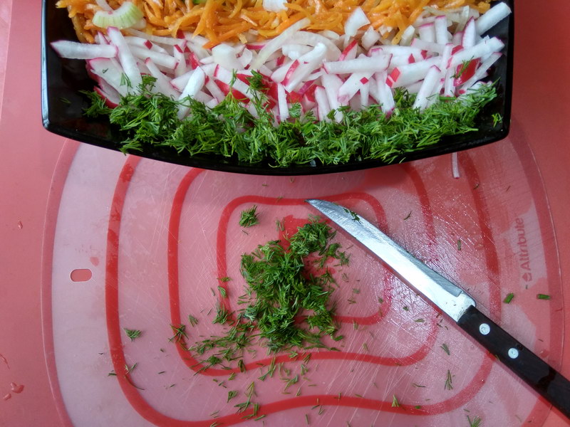 Яркий овощной салат «Радуга» (майонезные «горки» уже в прошлом)