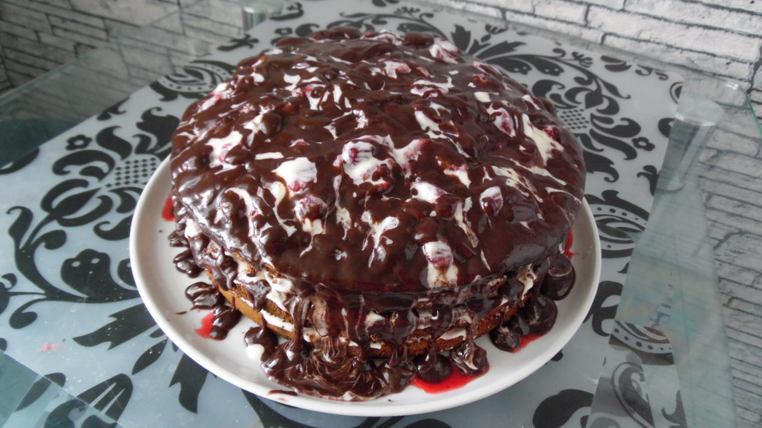 Торт «Вишнёвое удовольствие» - коржи пышные без соды