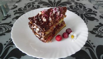 Торт «Вишнёвое удовольствие» — коржи пышные без соды
