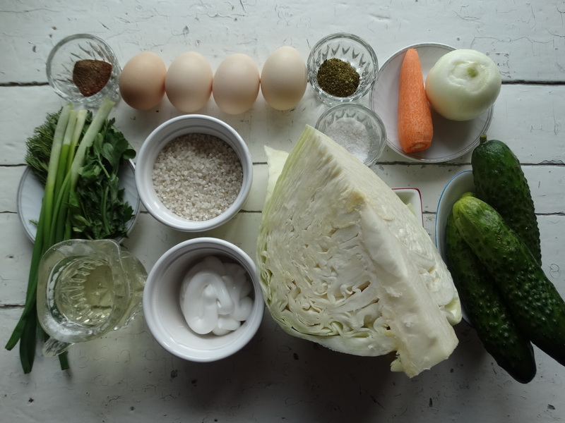 Салат с печеной капустой и рисом - просто и ново