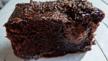 Заливной шоколадный пирог без хлопот — невероятно классно сочетаются шоколадный, банановый и даже кокосовый привкус